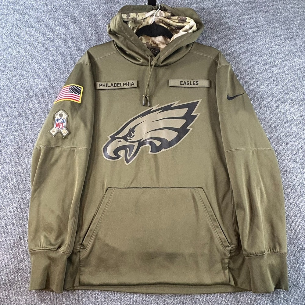 Nike Philadelphia Eagles Salute To Service NFL Hoodie Army Green Mens Size M